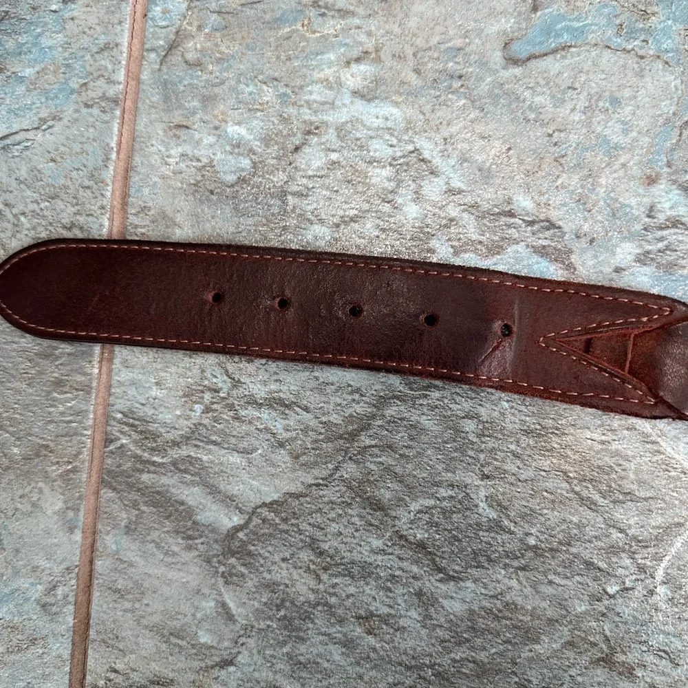 Vintage Brown Leather Braided Genuine Leather Belt Unisex Size 36 Made In Mexico